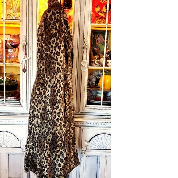 Vintage Betsey Johnson New York Leopard Velvet Snake Overlay Dress Coat Jacket S - Picture 11 of 14